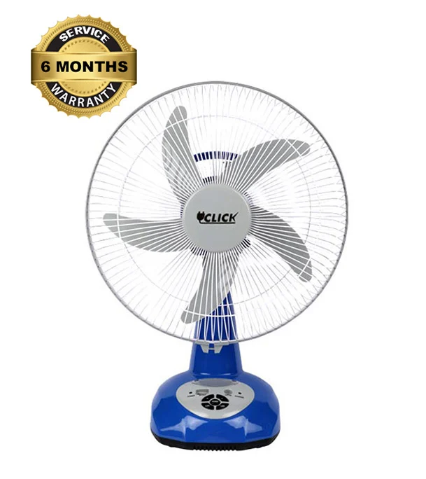CLICK Rechargeable Table Fan-14'' Blue
