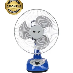 Click Rechargeable Table Fan 12'' Blue