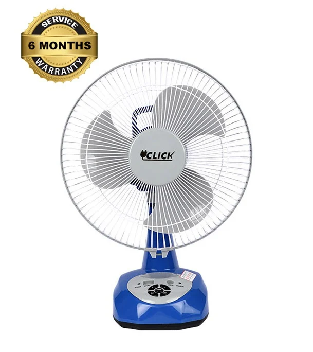 Click Rechargeable Table Fan 12'' Blue