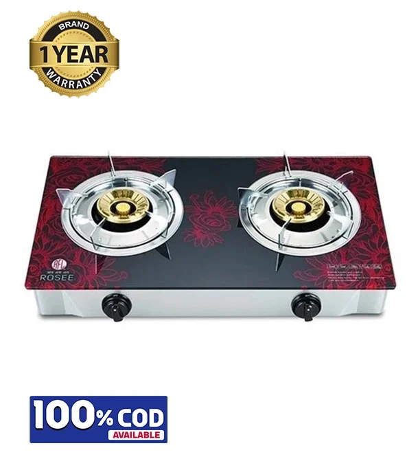RFL Glass Double Gas Stove Rosee